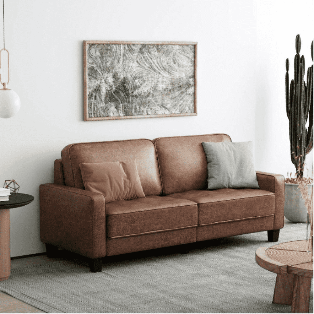 Camilla Sofa Set in Textured Style - Oak Inside