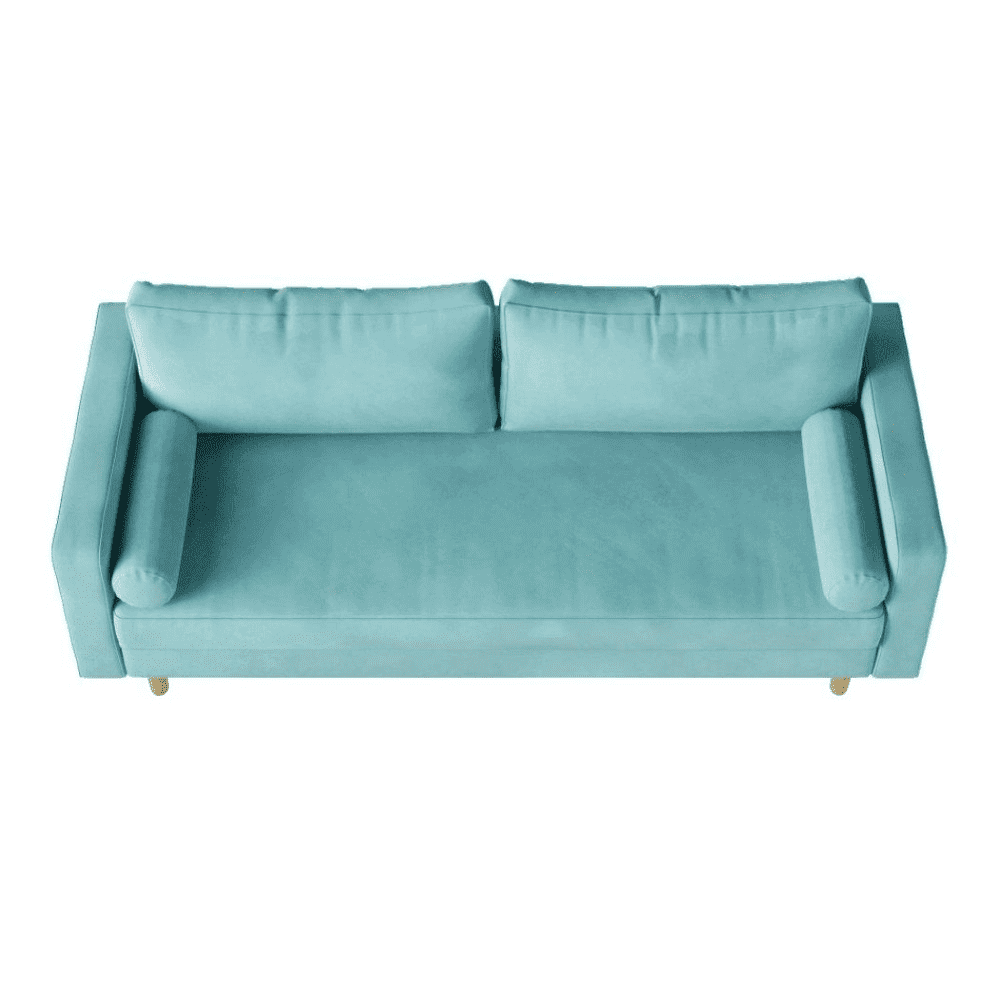 Craftmen Modern Sofa Set in Suede Fabric - Oak Inside