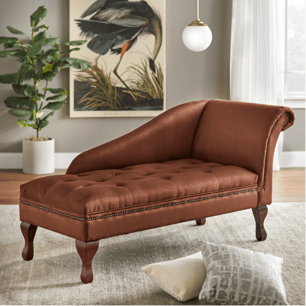 Simple Living Chaise Lounge - Oak Inside