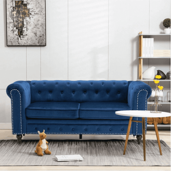 Blossom Chesterfield Sofa Set - Oak Inside