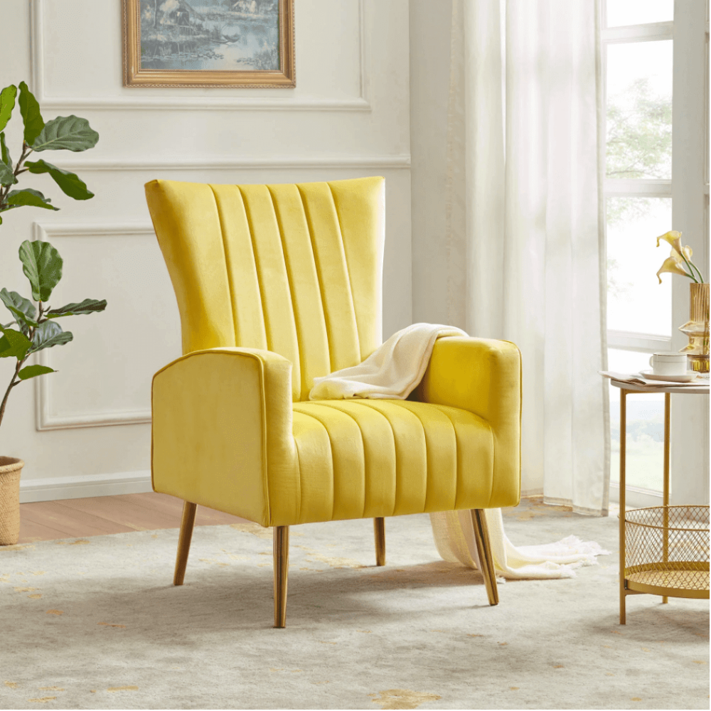 Bells Wing Back Chair - Oak Inside
