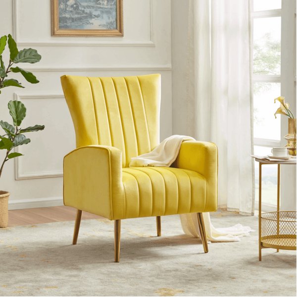 Bells Wing Back Chair - Oak Inside