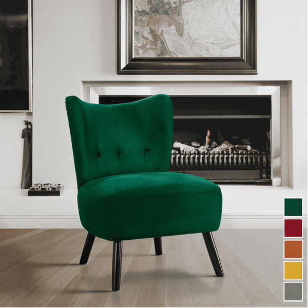 Lappy Suede Accent Chair - Oak Inside
