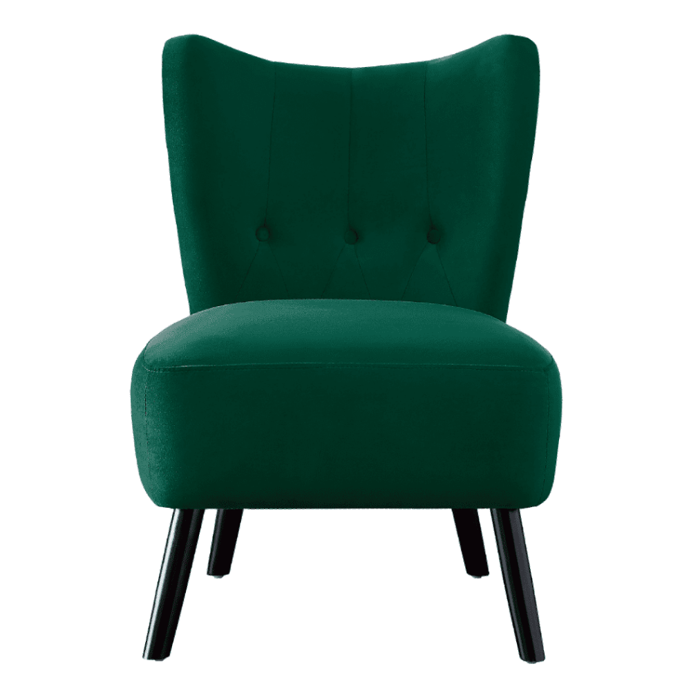 Lappy Suede Accent Chair - Oak Inside