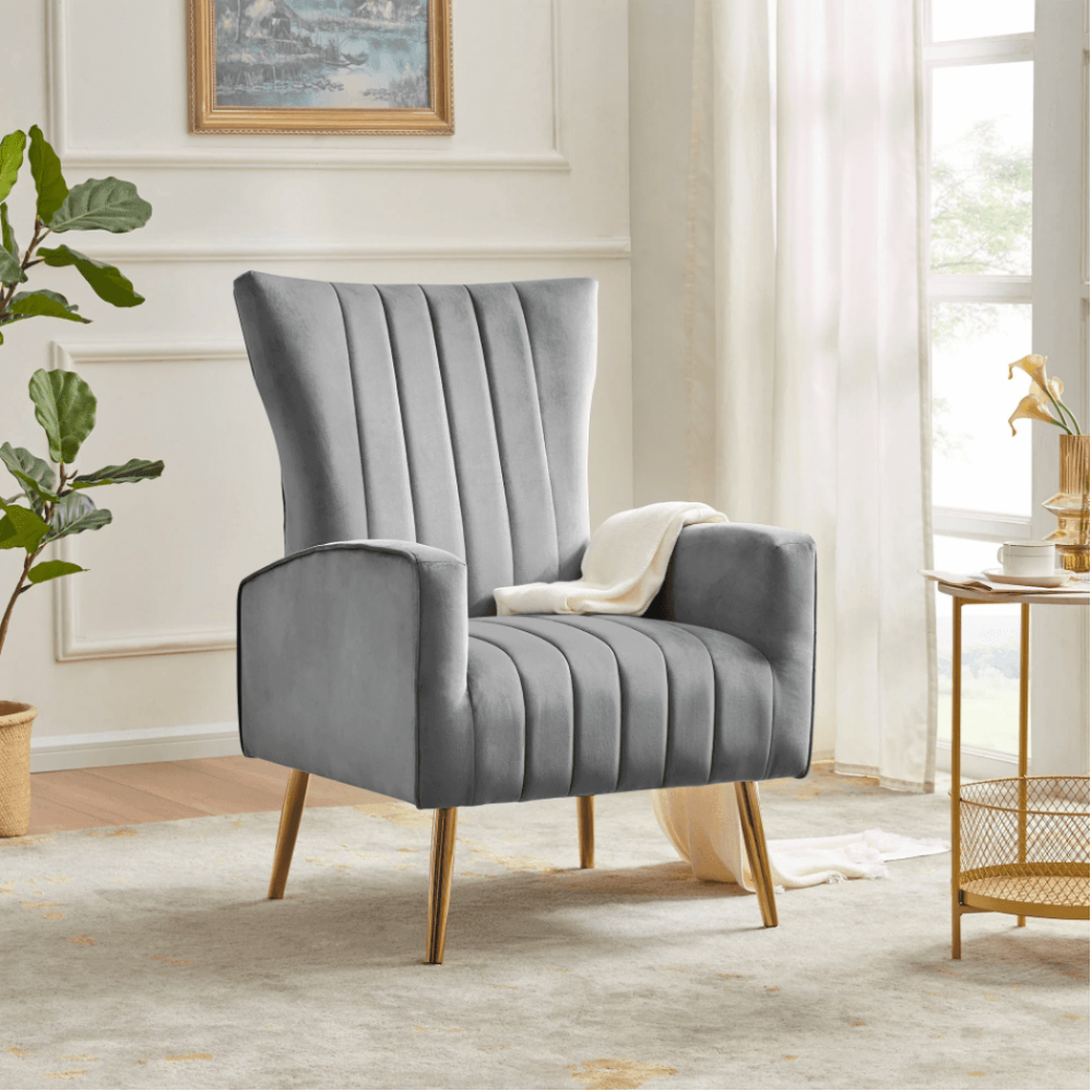 Bells Wing Back Chair - Oak Inside