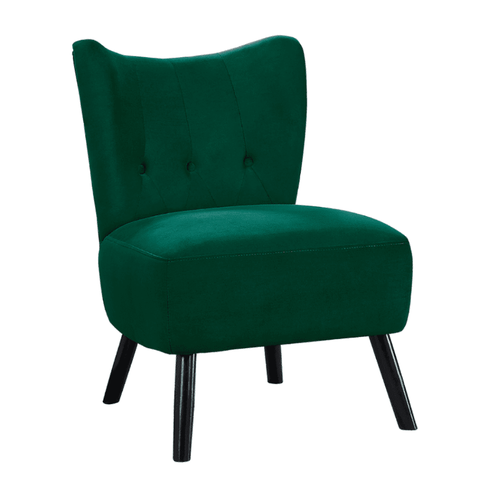 Lappy Suede Accent Chair - Oak Inside
