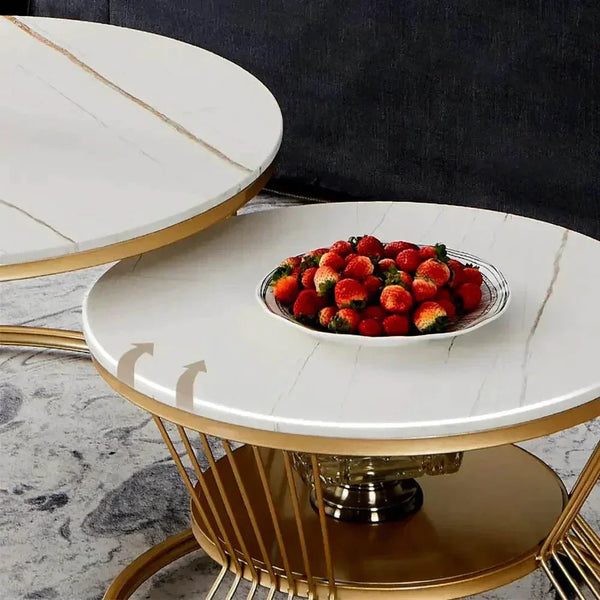 Hexa Golden Nesting Table Set of Two - Center Table