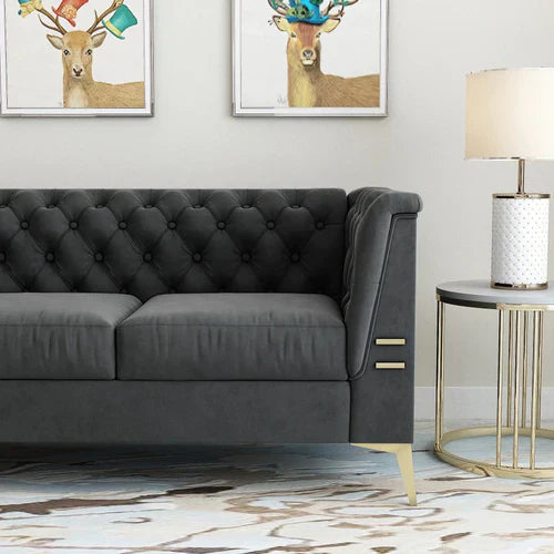 Loft Luxury Chesterfield Sofa Set in Suede