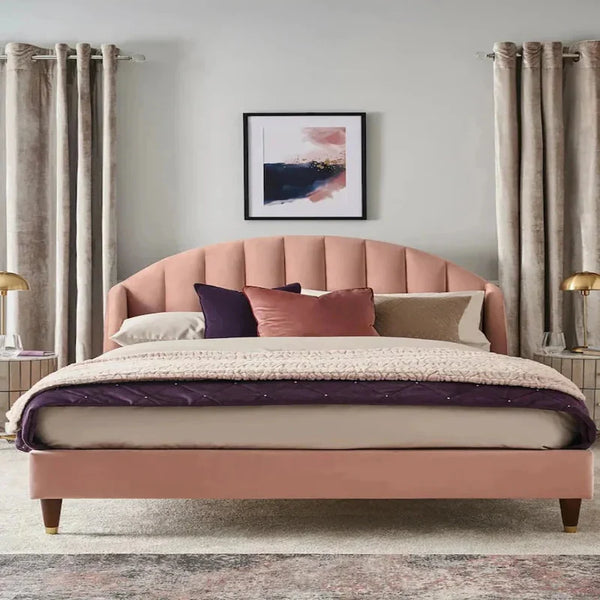 Knox Vertical Luxury Upholstered Bed Without Storage in Suede