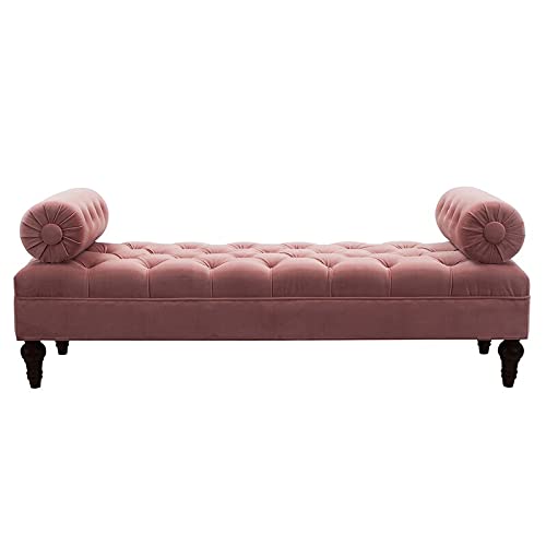 Tiffo Suede Lounger in Blush Pink Color - Oak Inside