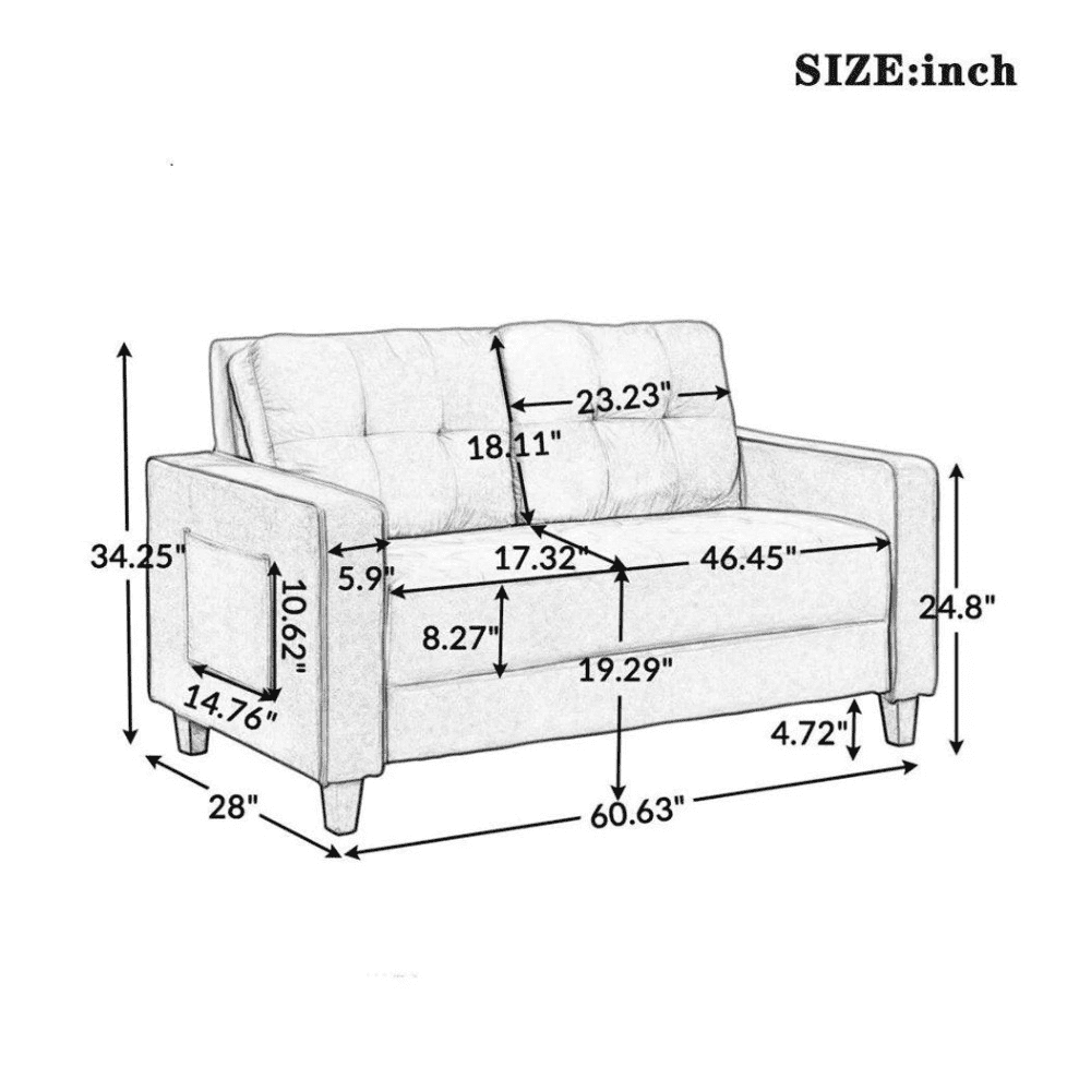 Comfortable Modern Sofa Set for Home Living Room - Oak Inside