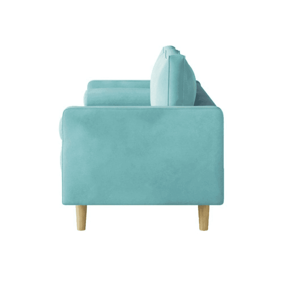 Craftmen Modern Sofa Set in Suede Fabric - Oak Inside