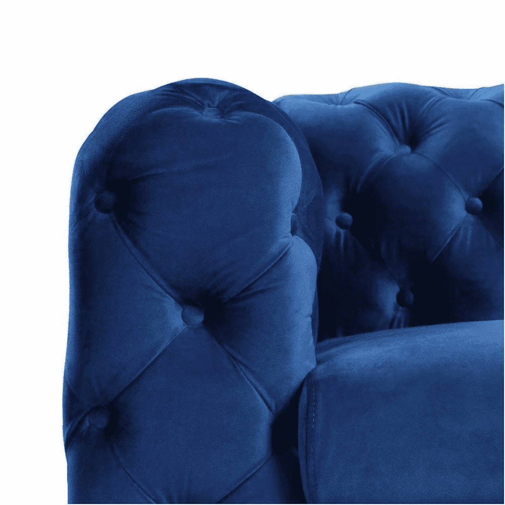 Dollo Chesterfield Suede Tufted Sofa Set - Oak Inside