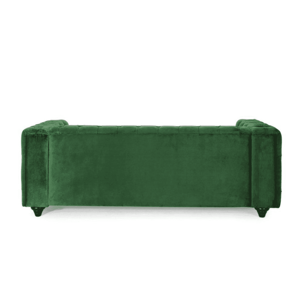 Sagawood Faux Leather or Velvet Tufted Sofa Set - Oak Inside