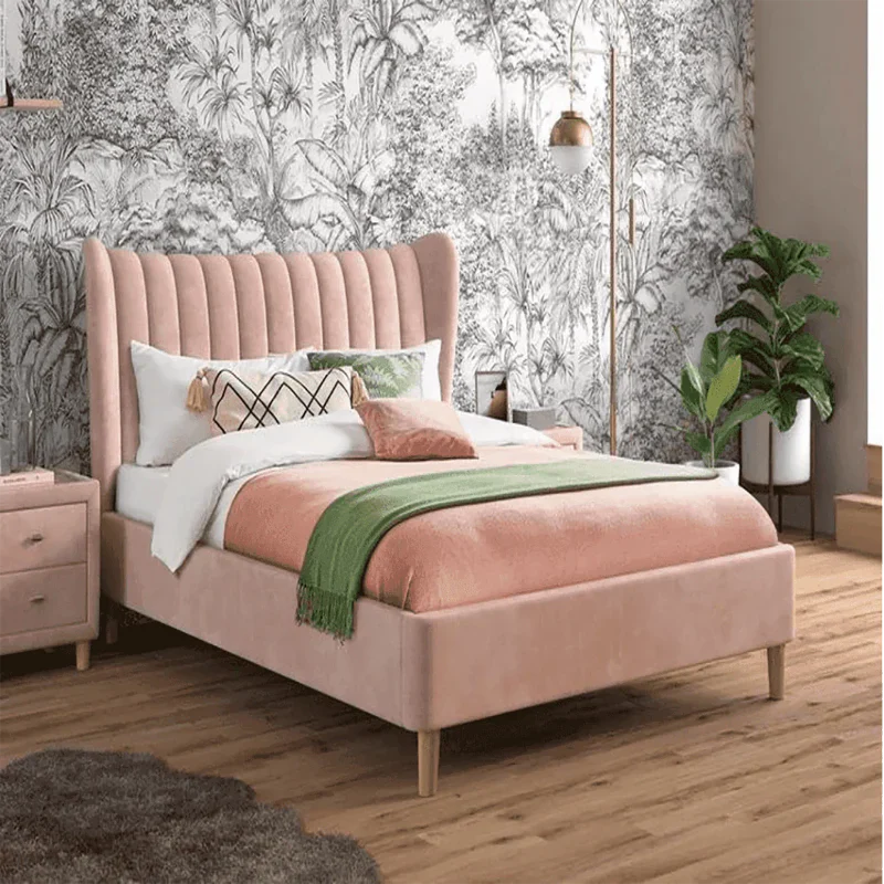 Knox Luxury Upholstered Bed Without Storage in Suede