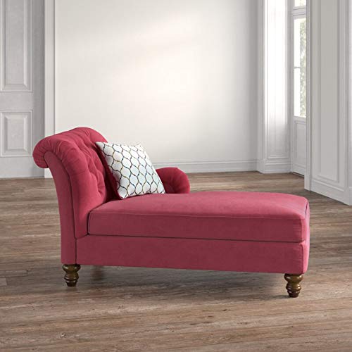Unicorn Suede Lounger in Red Color - Oak Inside