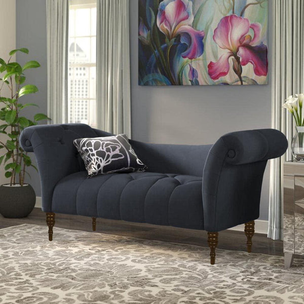 Loveseat Quilted Suede Lounger - Oak Inside