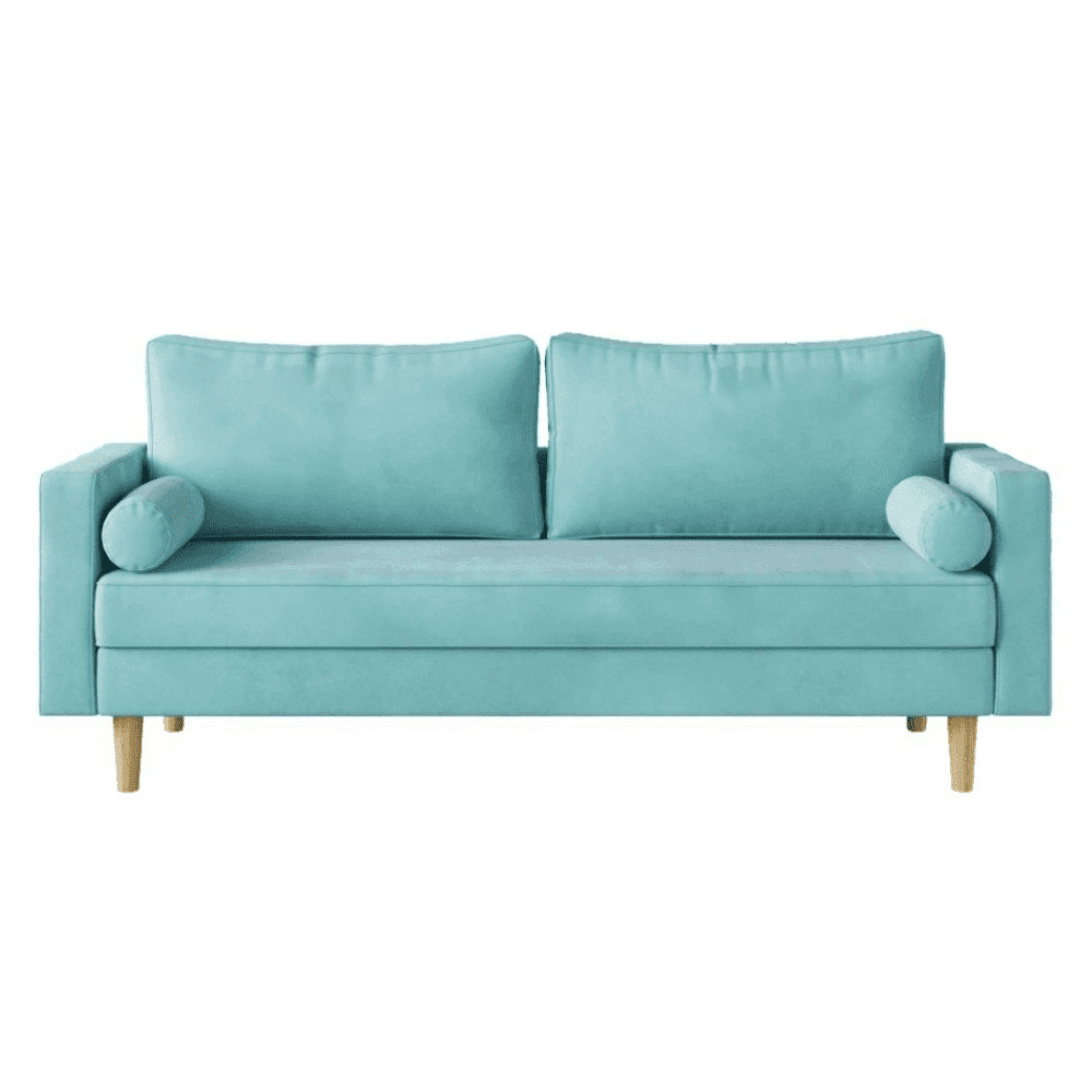 Craftmen Modern Sofa Set in Suede Fabric - Oak Inside