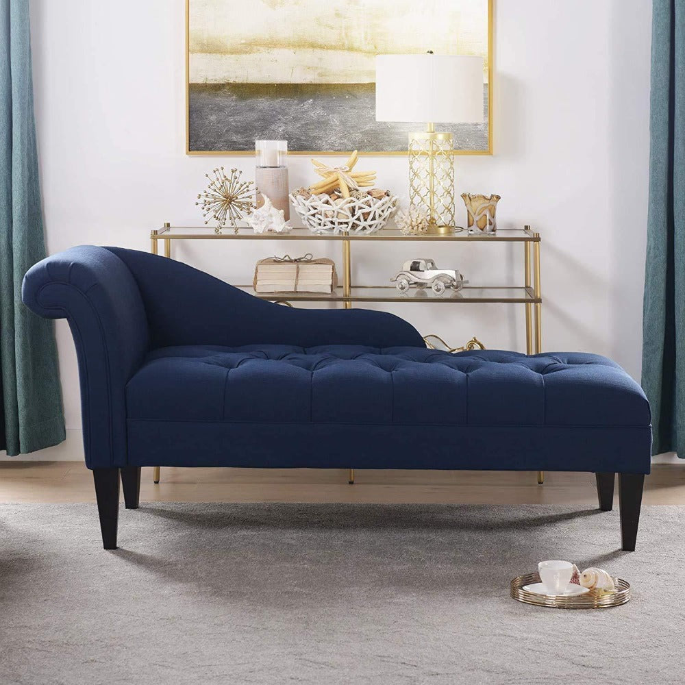 Diffo Quilted Lounger in Blue Color - Oak Inside