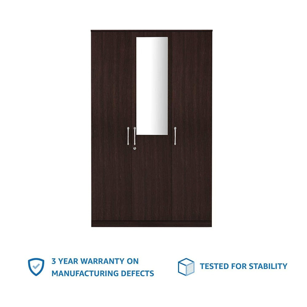 Rolx Medusa Engineered Wood Wardrobe Wenge Finish - Oak Inside