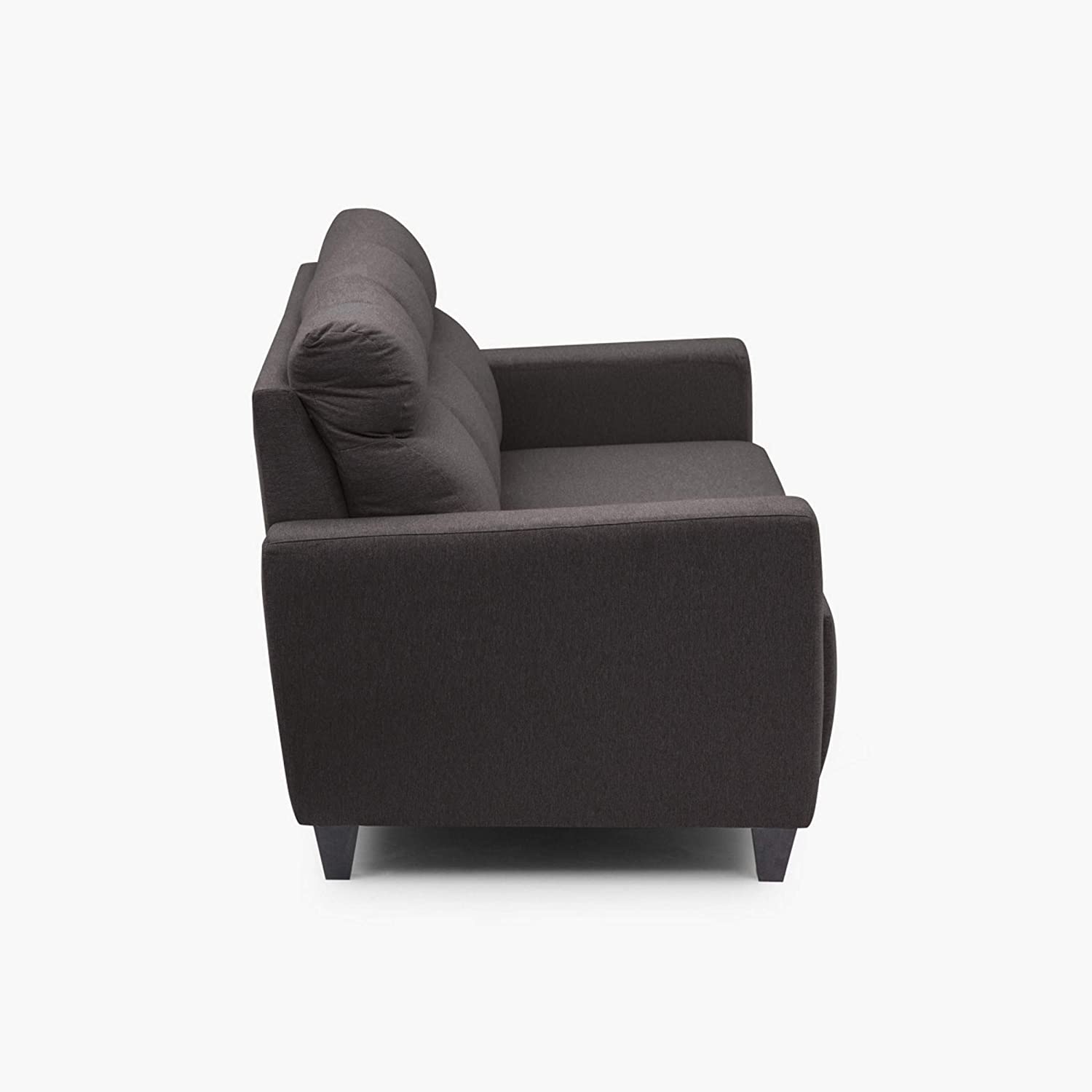 Zolo Suede Sofa Set in Grey Color - Oak Inside