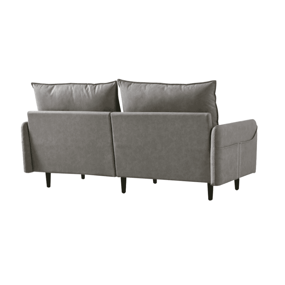 Mexico Straight Line Sofa Set in Grey Color - Oak Inside