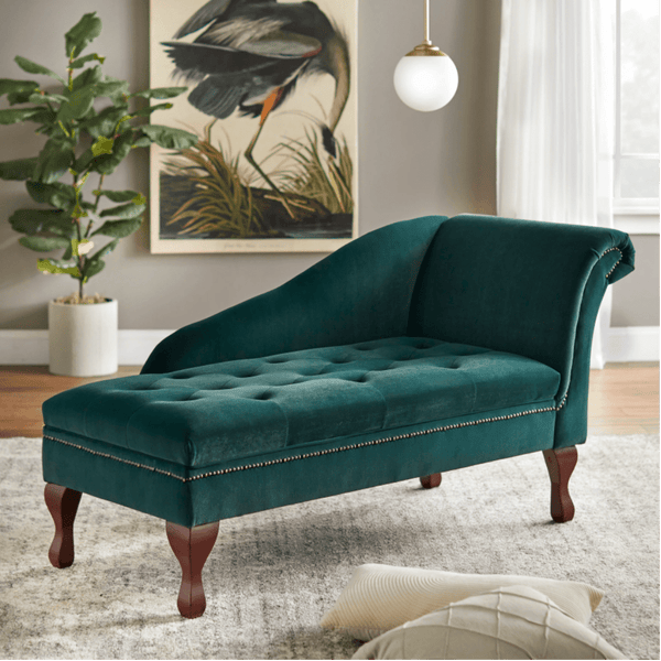 Simple Living Chaise Lounge - Oak Inside