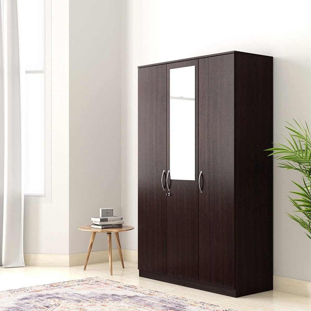 Rolx Medusa Engineered Wood Wardrobe Wenge Finish - Oak Inside