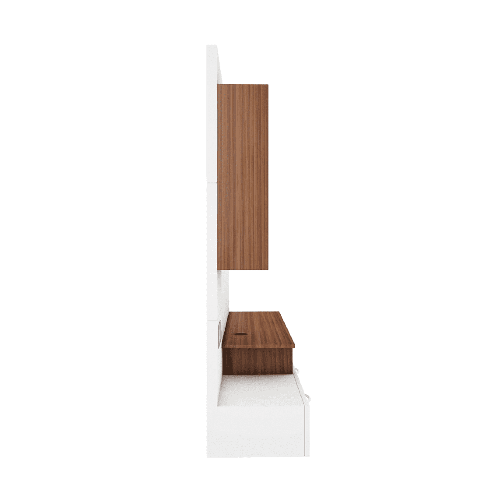 Viny TV Panel- Frosty White- Upto 55 inches TV - Oak Inside