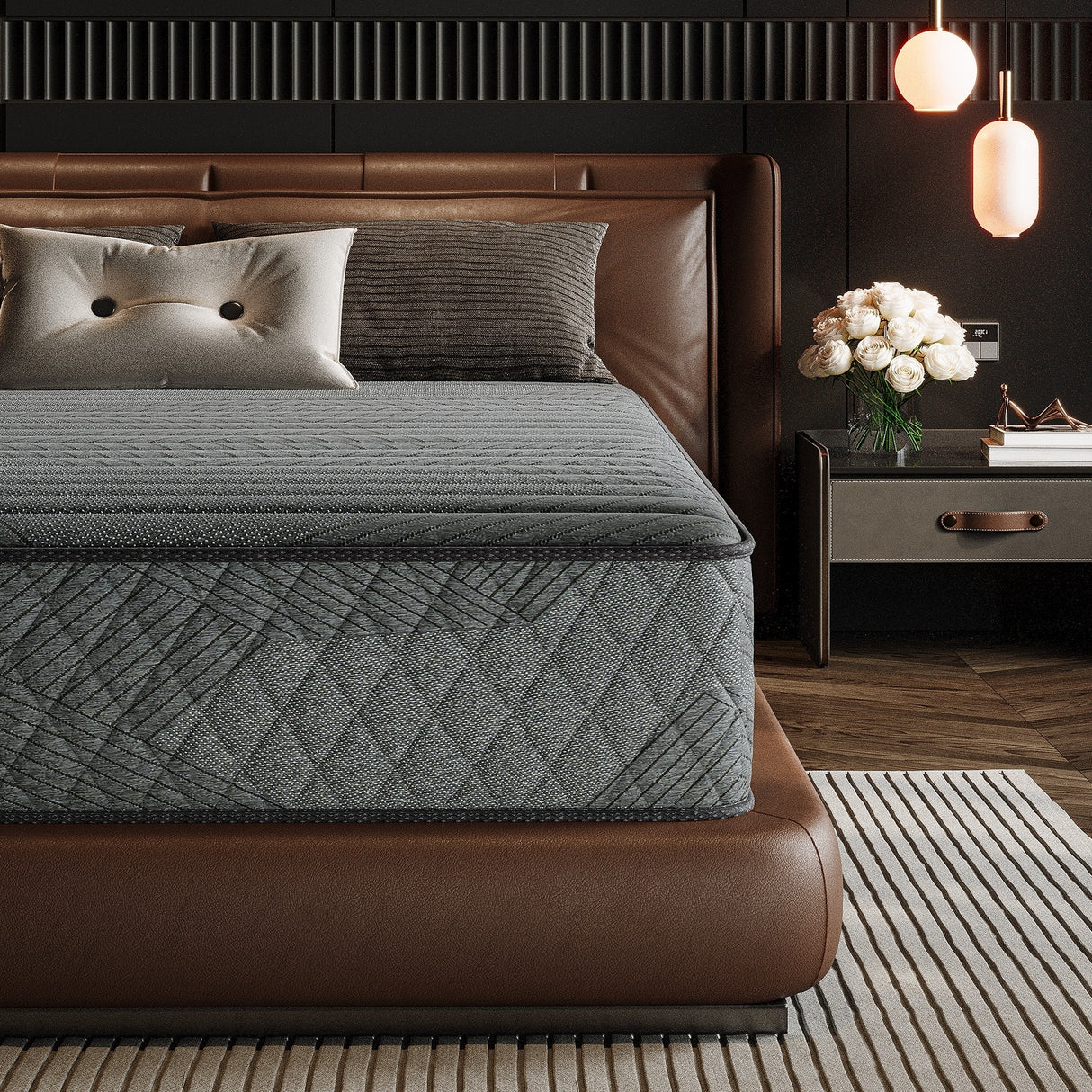 Premium Memory Foam Hybrid Mattress Cooling and Breathable By Inside Nest - 10 Inches