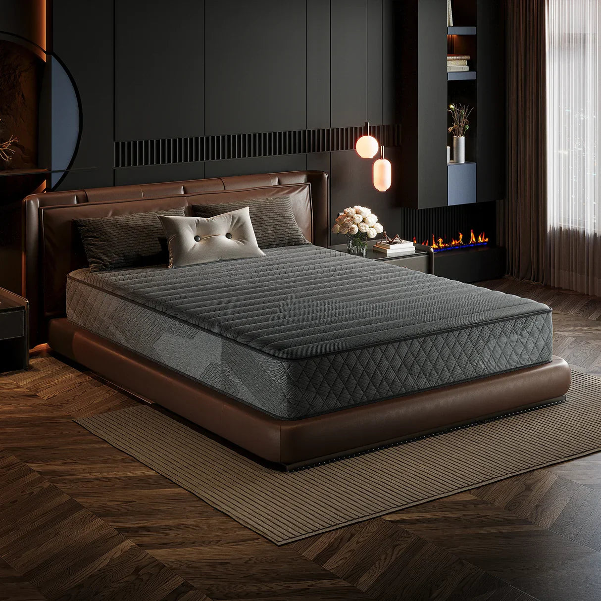 Premium Memory Foam Hybrid Mattress Cooling and Breathable By Inside Nest - 10 Inches