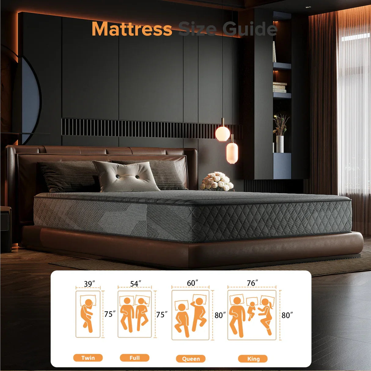 Premium Memory Foam Hybrid Mattress Cooling and Breathable By Inside Nest - 10 Inches