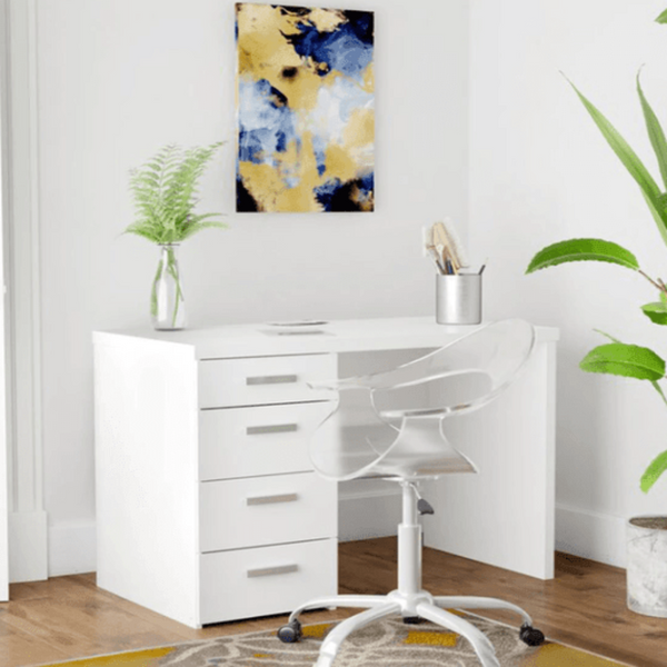Class Apart Study Table in White Colour - Oak Inside
