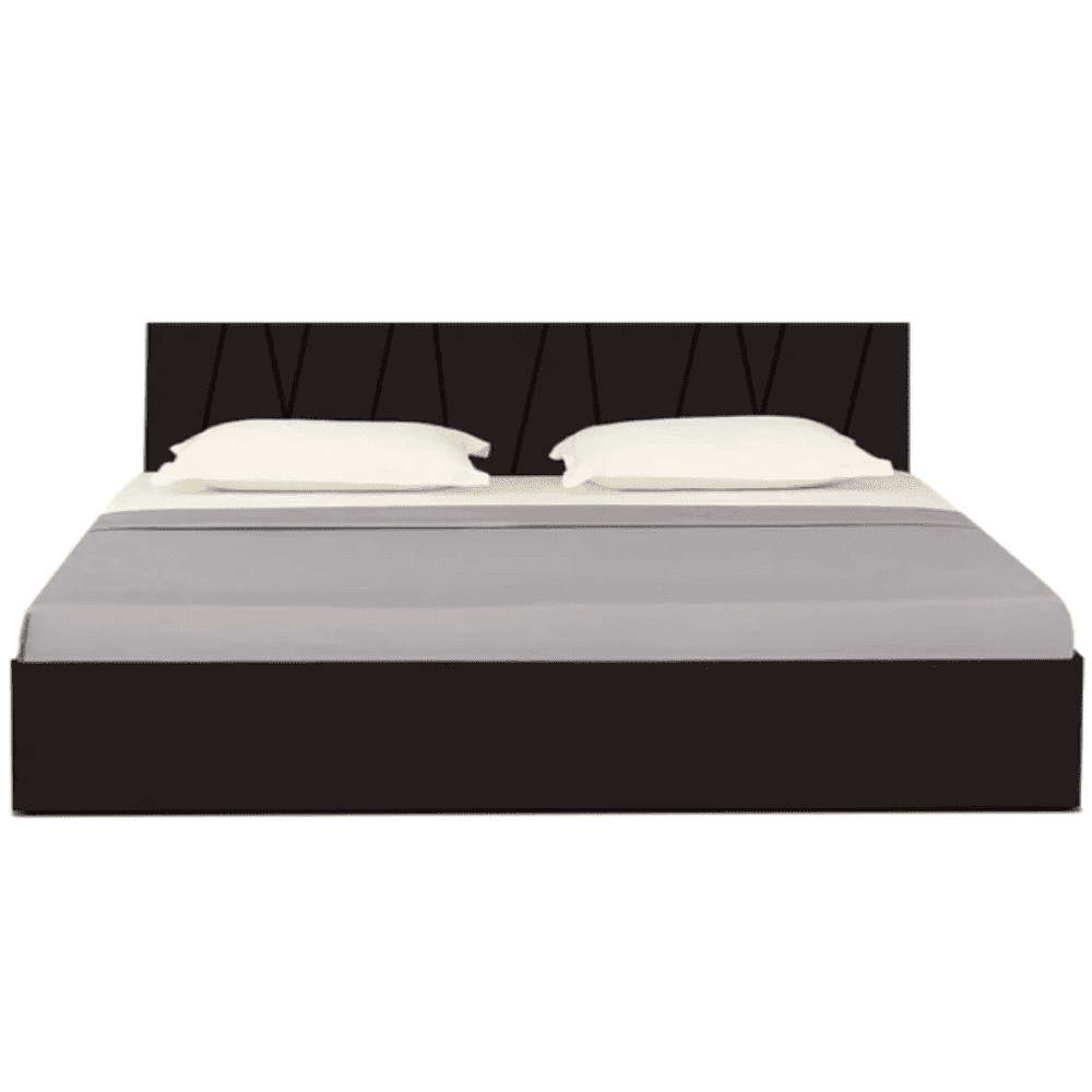 Axis Wooden Bed with Storage in Brown Matte Finish - Oak Inside