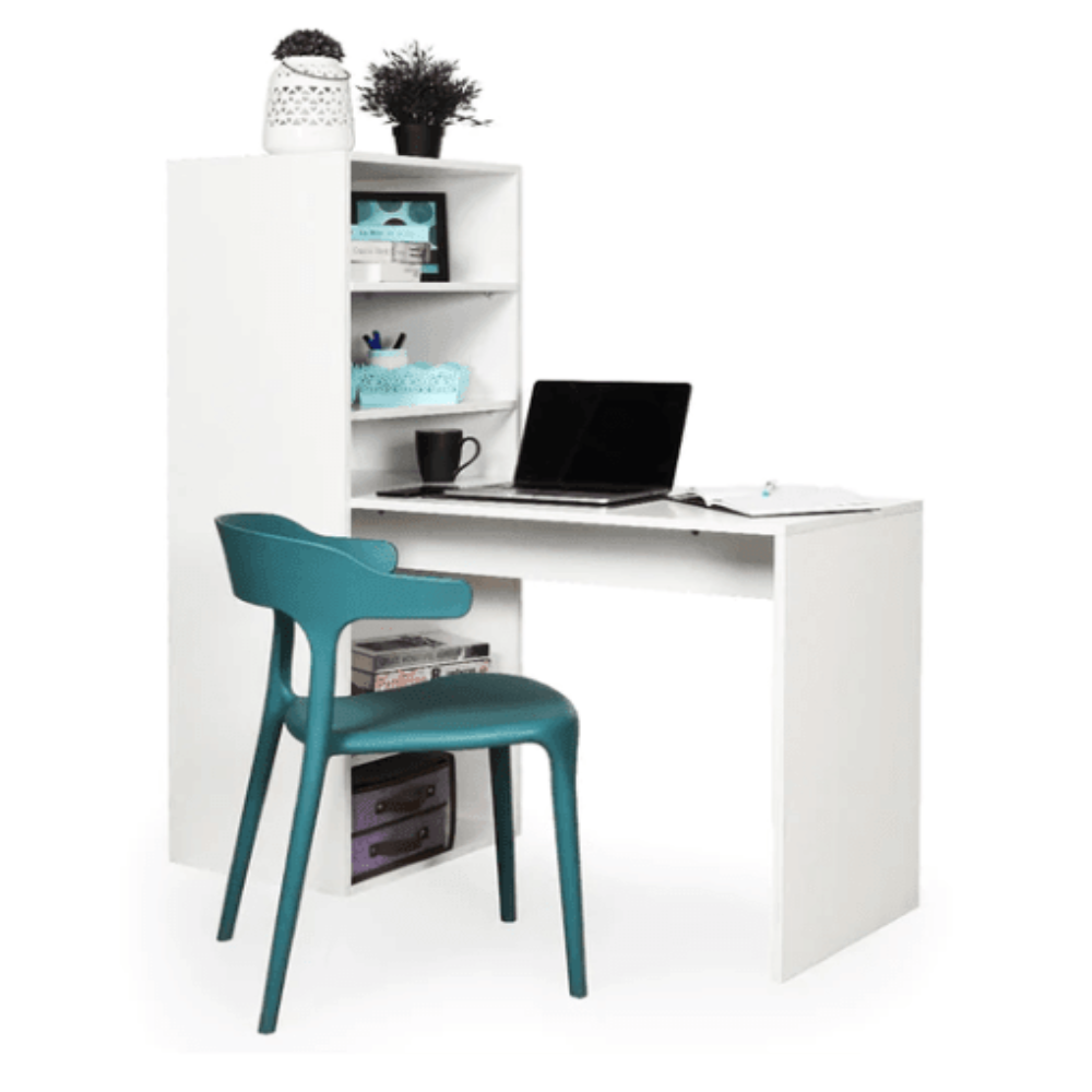 Dollar Study Table in White Colour - Oak Inside