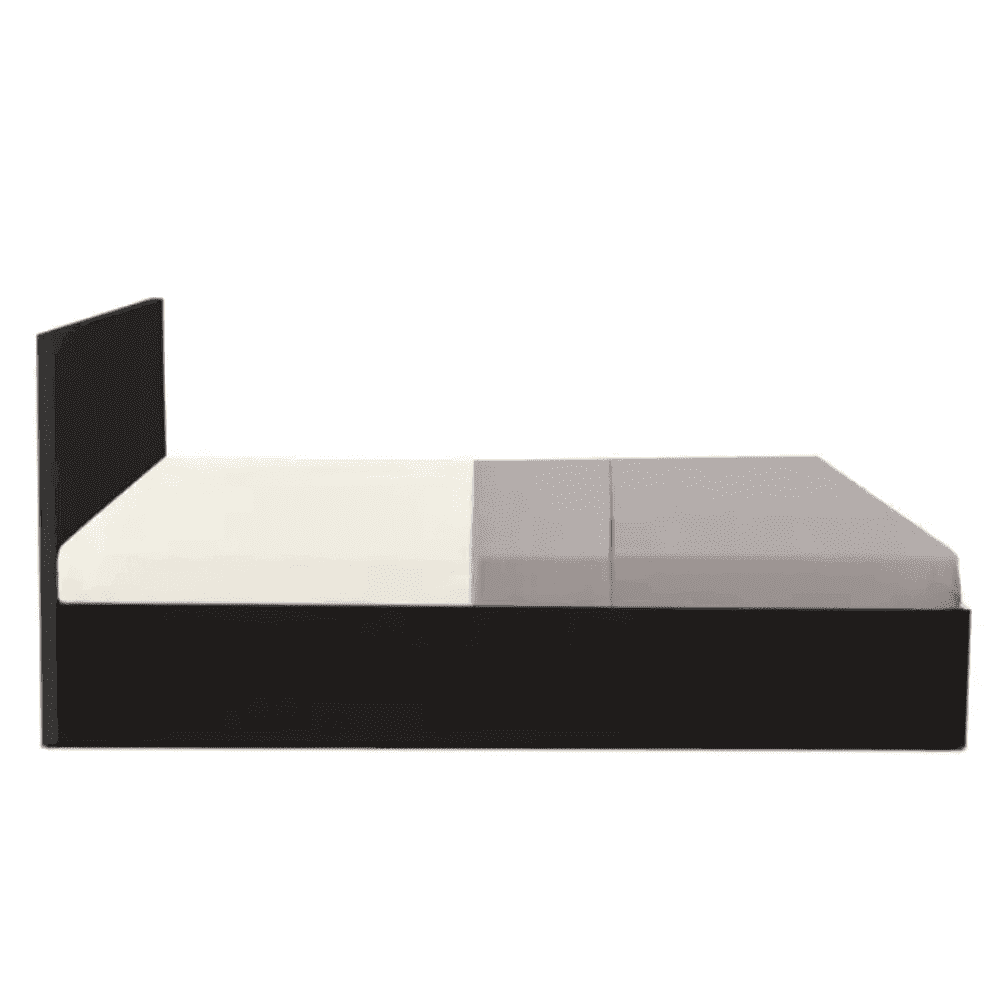 Axis Wooden Bed with Storage in Brown Matte Finish - Oak Inside