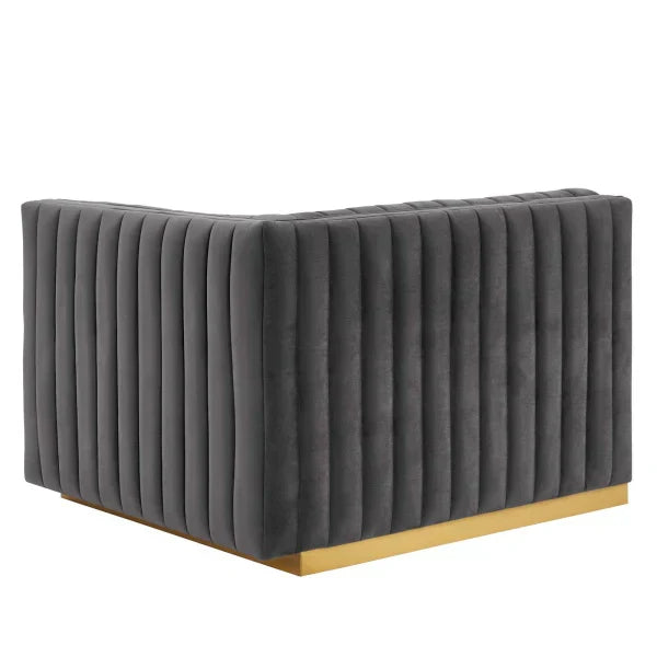 Unline Luxury Sectional Sofa in Suede