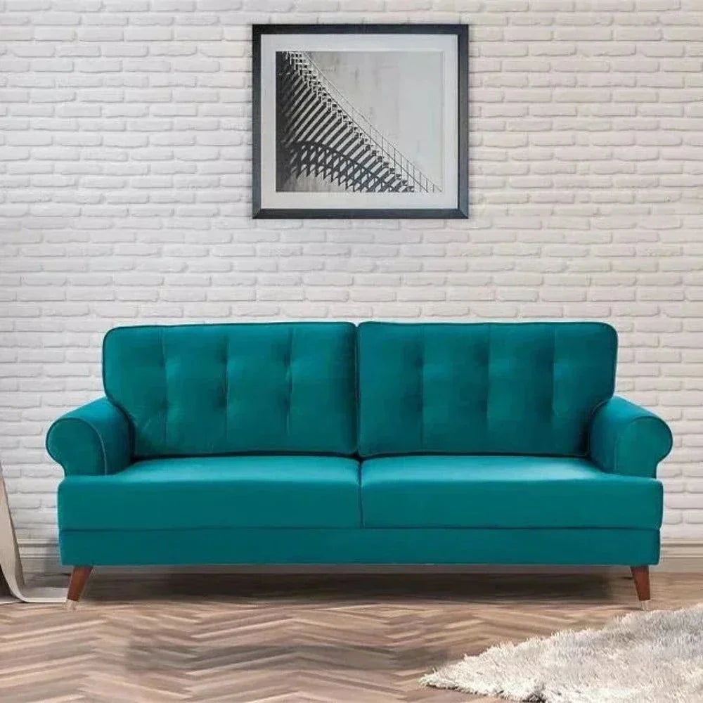 Mosco Straight Line Sofa Set - Oak Inside