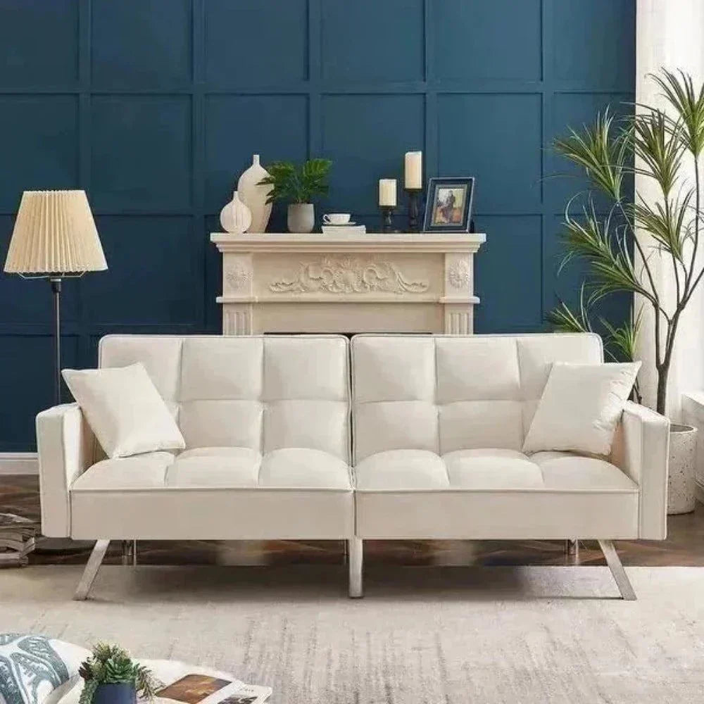 Blockbox Modern Suede Sofa Sets - Oak Inside