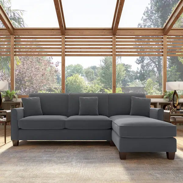 Celio Modern Suede Sectional Sofa