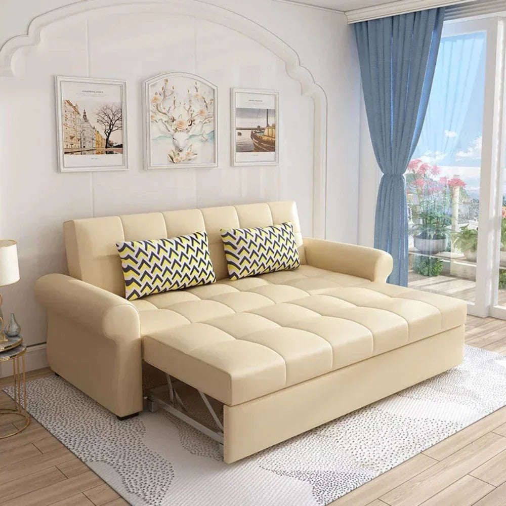 Marine Sectional Storage Sofa Cum Bed - Oak Inside