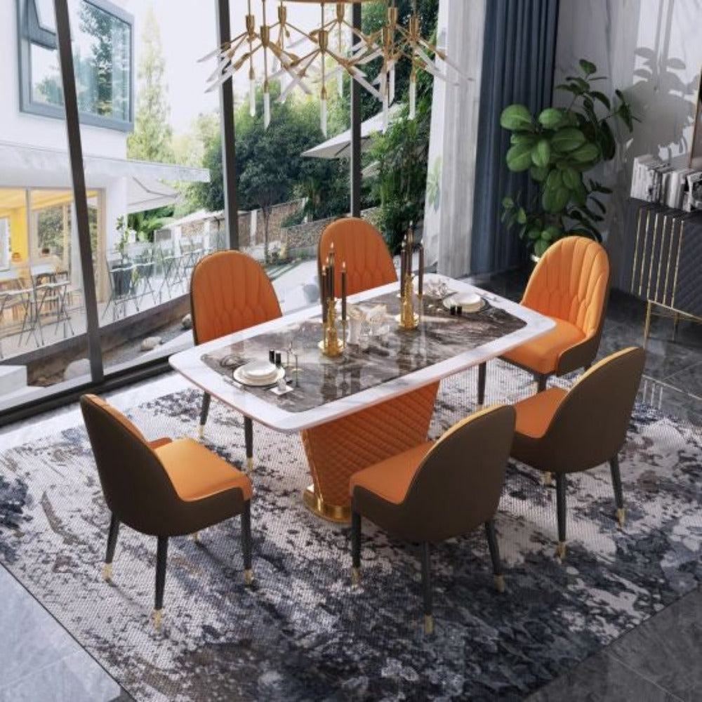 Mexican Luxury 6 Seater Dining Table - Oak Inside