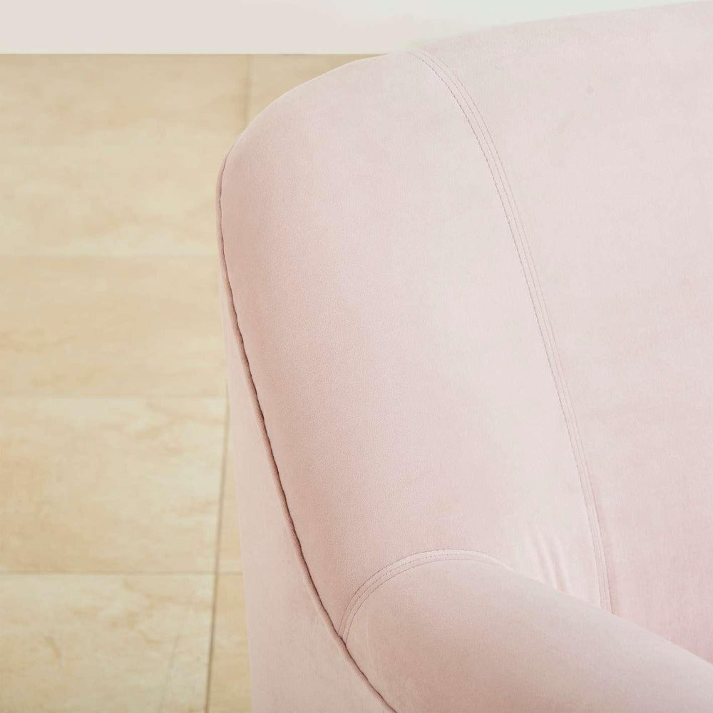 Inox Kings-well Barrel Accent Chair in Pink - Oak Inside