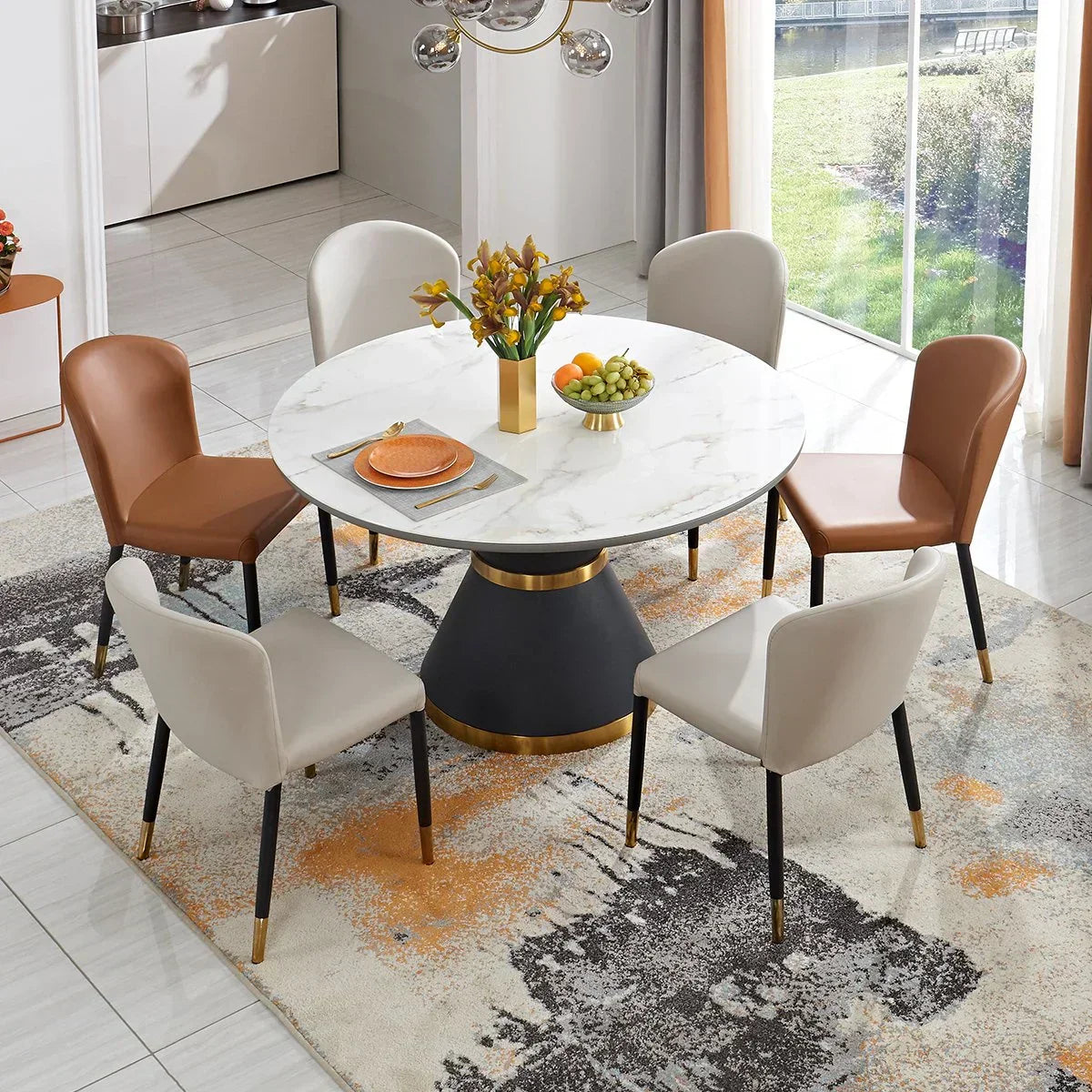 Umrao Luxury 6 Seater Dining Table - Oak Inside