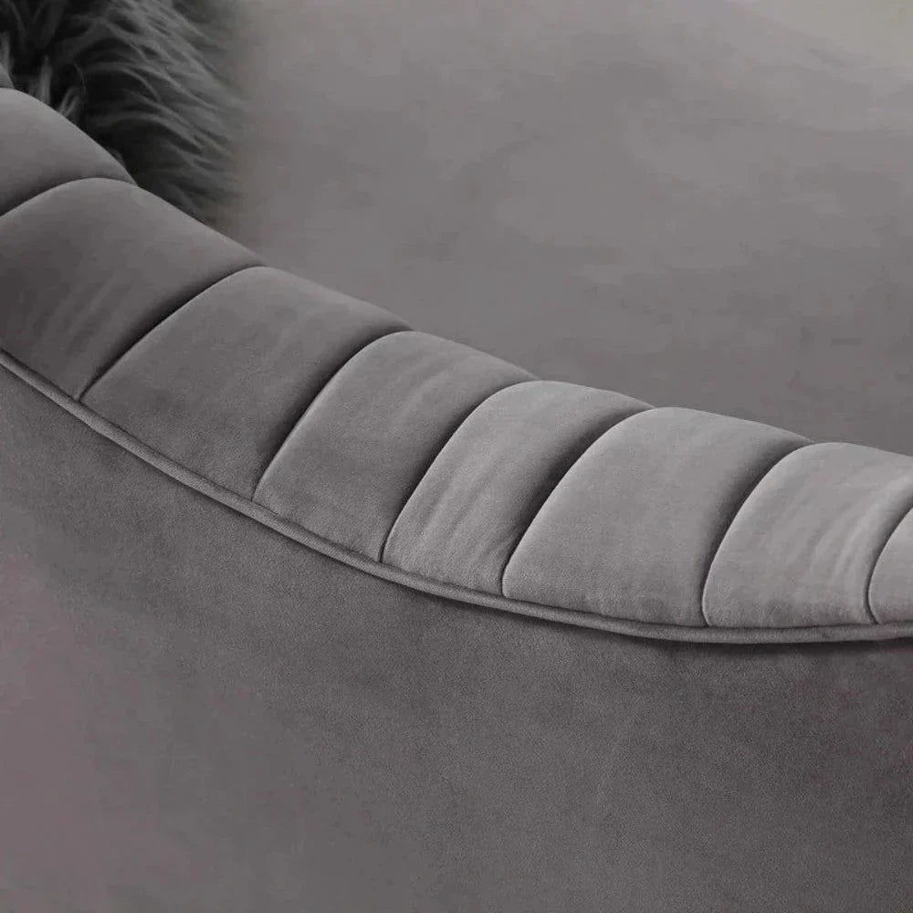Angel Wing Luxury Modern Suede Sofa Set