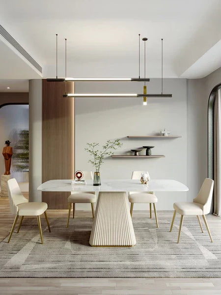 Texo Luxury 4 Seater Dining Table in Beige - Oak Inside