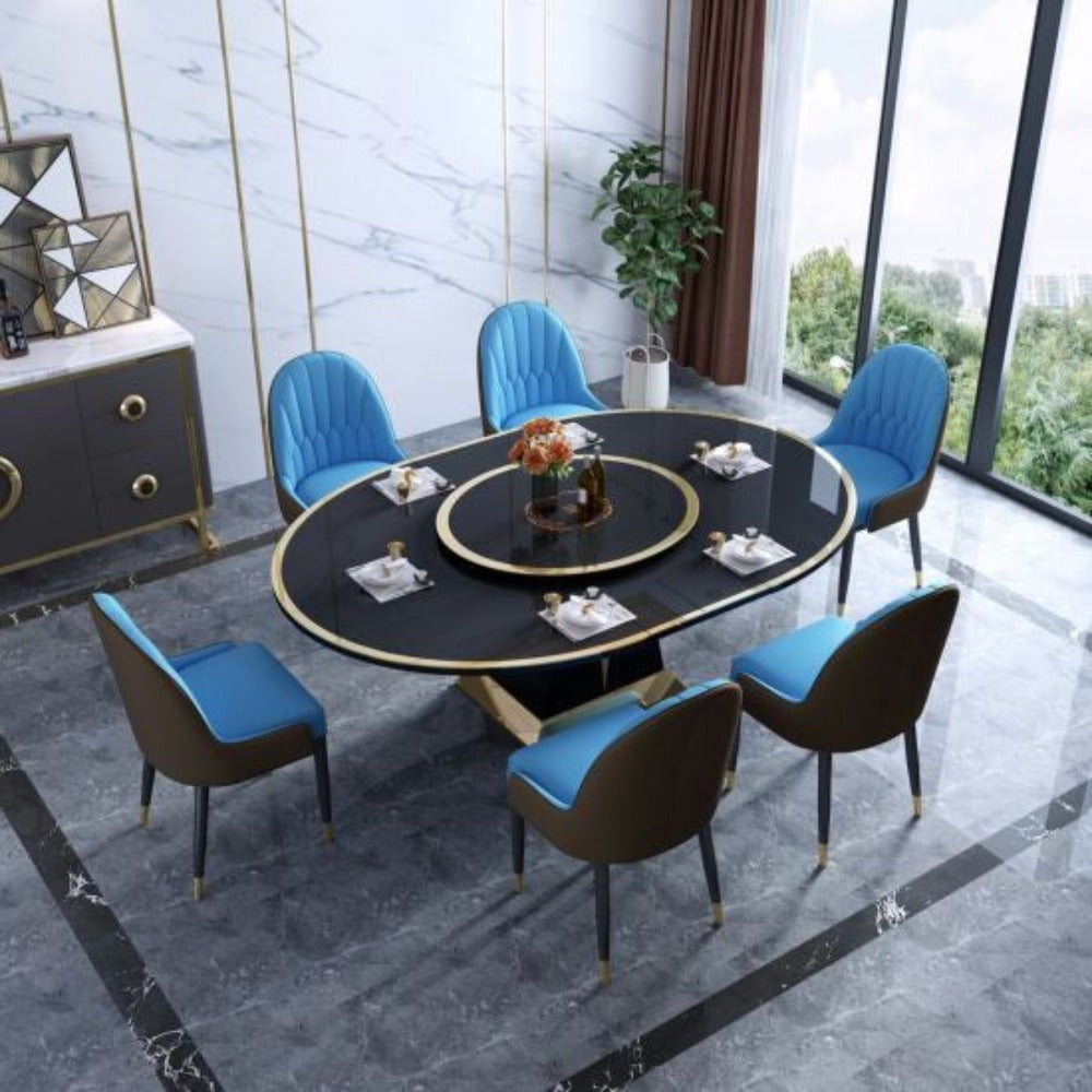Practo Luxury 6 Seater Dining Table - Oak Inside