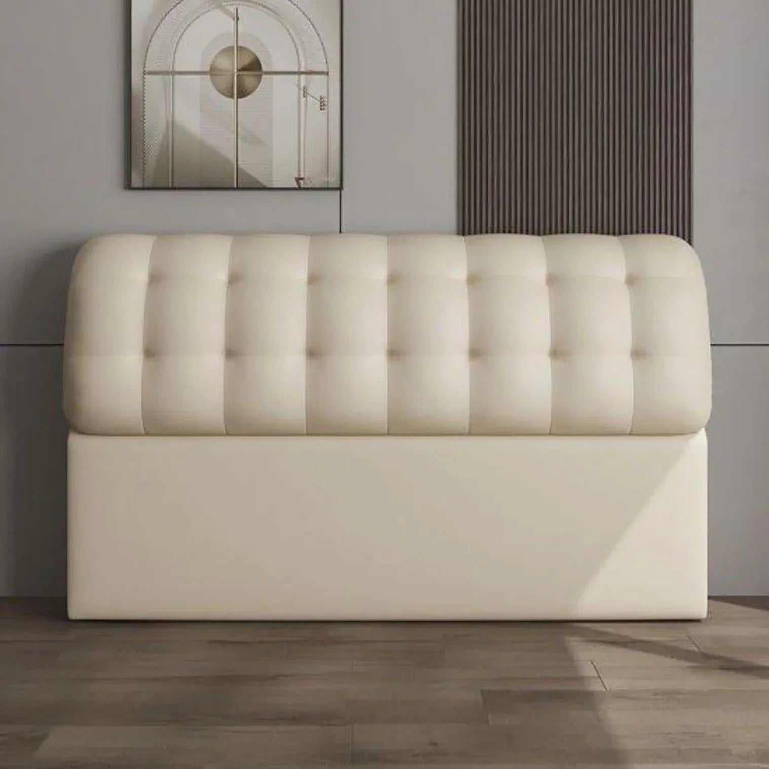 London Luxury Upholstered Bed Without Storage in Leatherette