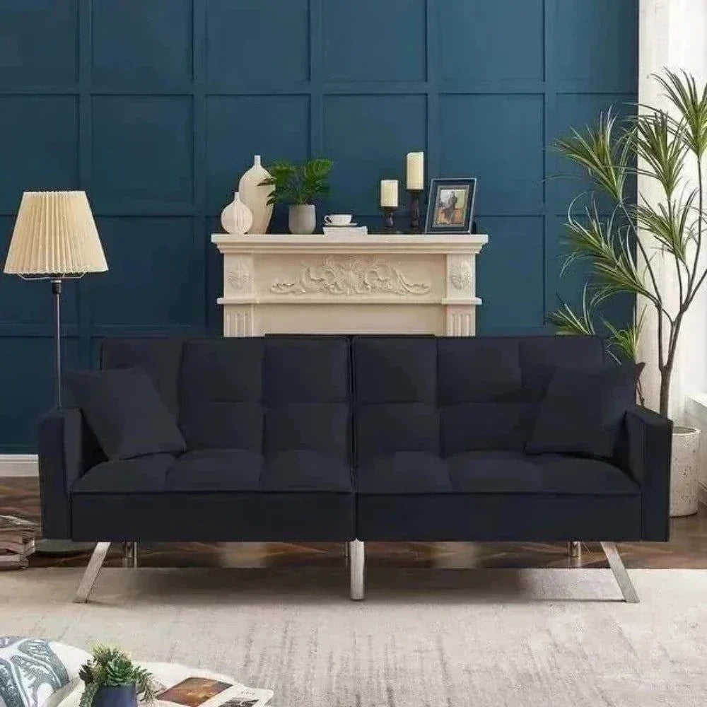 Blockbox Modern Suede Sofa Sets - Oak Inside