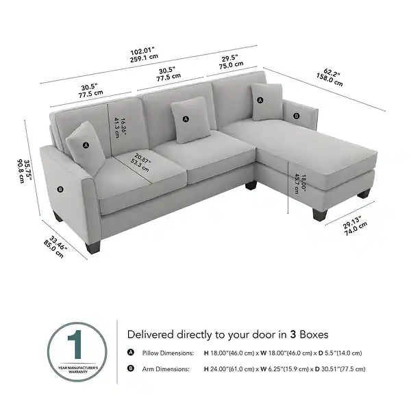Celio Modern Suede Sectional Sofa